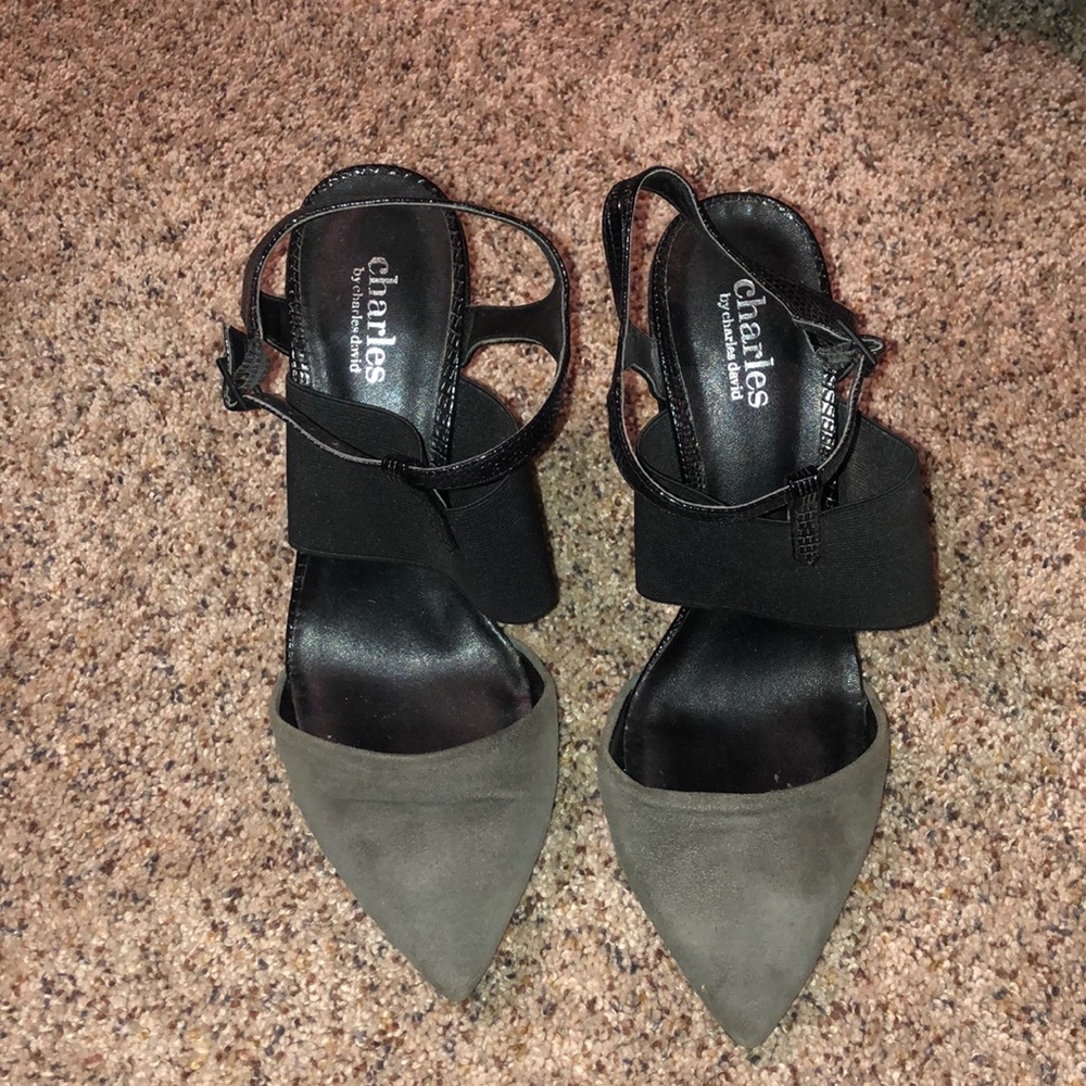 Colorblock chunky heel